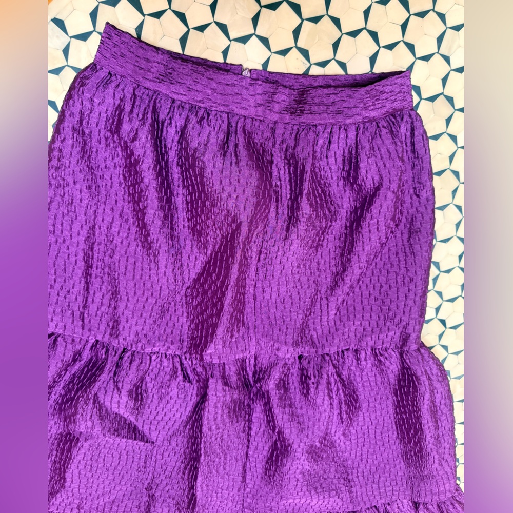 Zara purple Violet Tiered Maxi Skirt with Texture - Picture 2 of 6